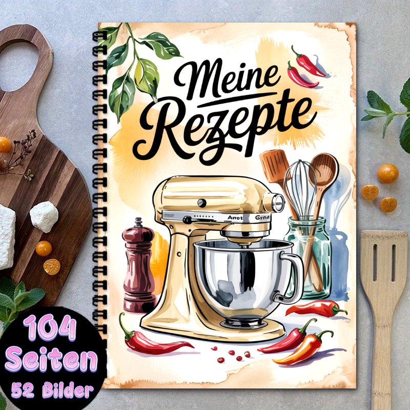 Vintage Collectible Cookbooks - Livro de receitas alemão A5, encadernação