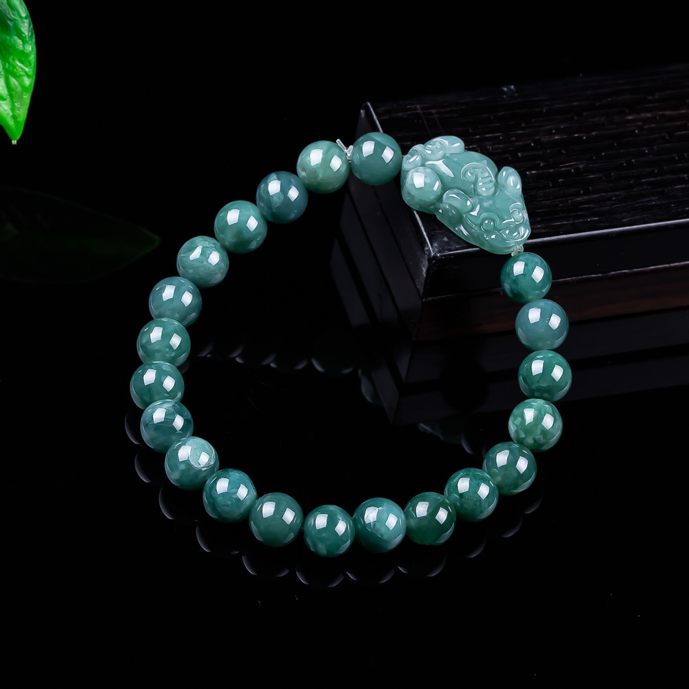 Vintage Jewelry Collection - Pulseira Pixiu de Jadeíta Birmanesa Natural,