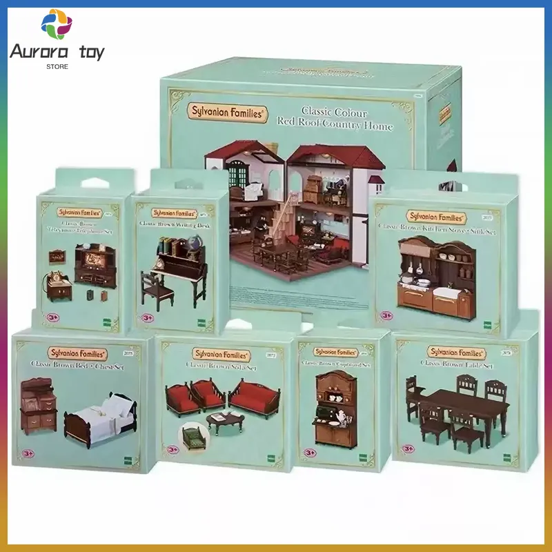 Vintage Collectible Furniture - Conjunto de móveis vintage clássicos Sylvanian