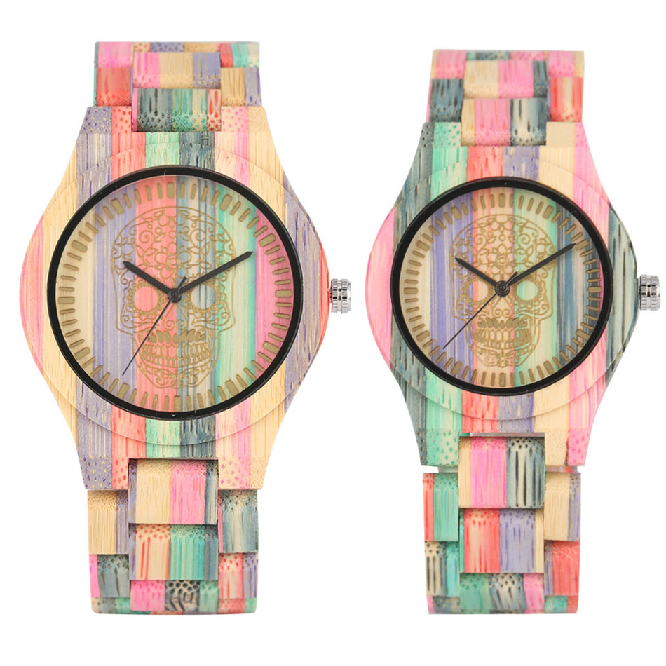 Vintage Watch Collecting - Vintage elegante colorido bambu madeira quartzo