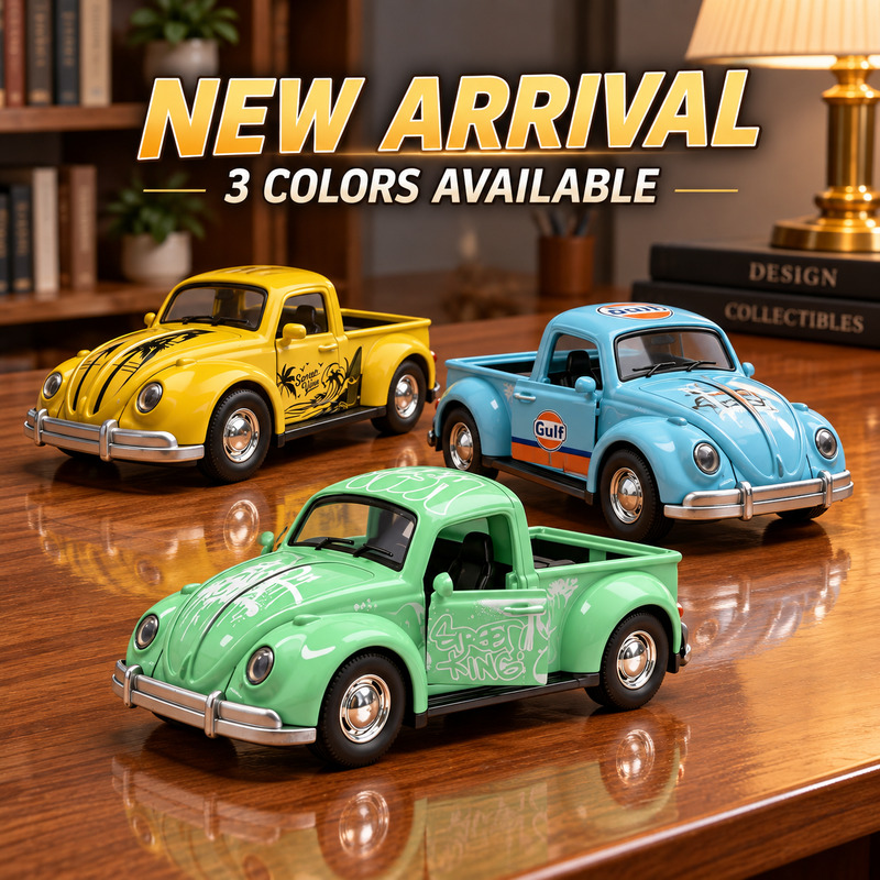 Vintage And Collectible - NOVO: Caminhonete Estilo Vintage Beetle 1:36,