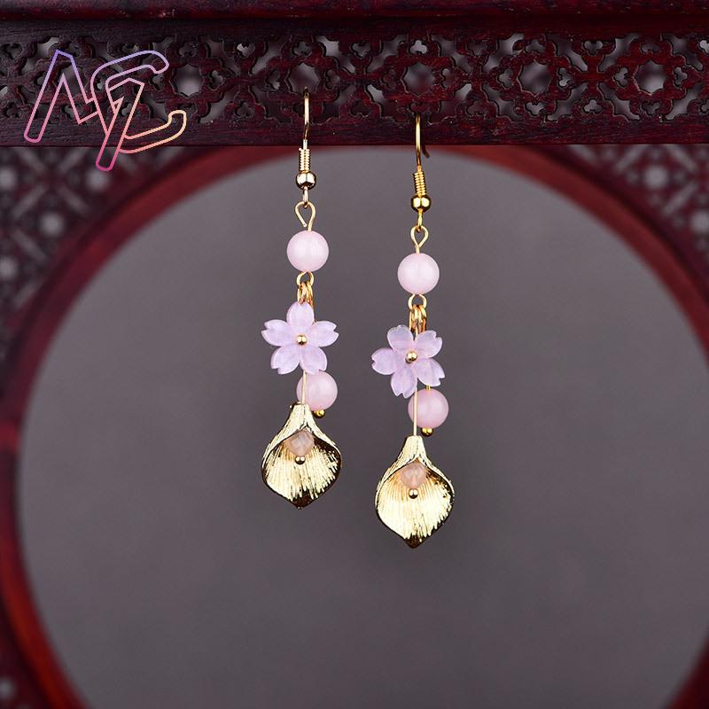 Rosa natural jade flor brincos - Vintage Jewelry Collection avaliação e preço