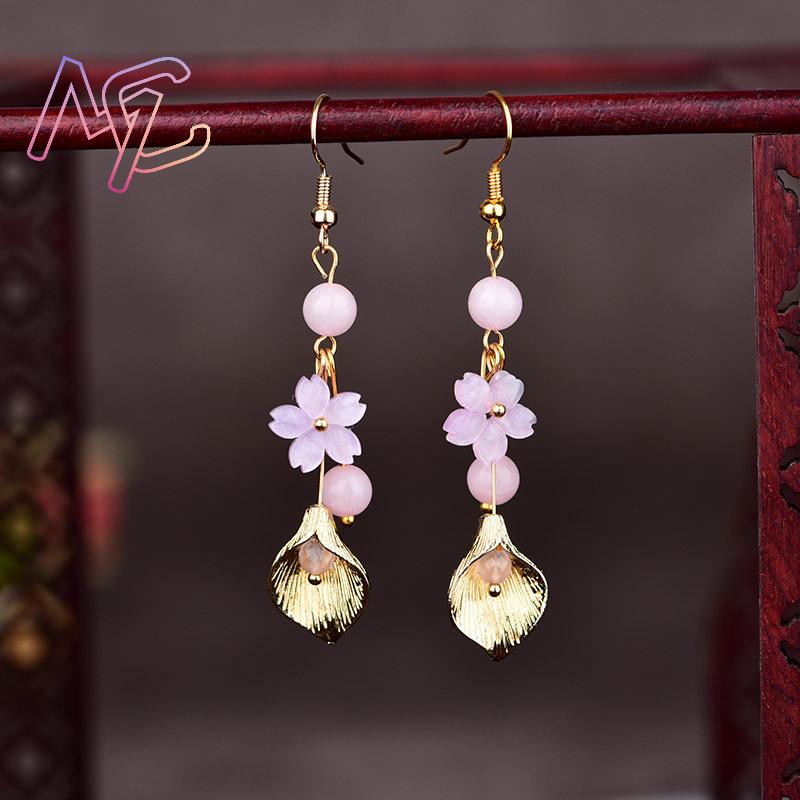 Rosa natural jade flor brincos - Vintage Jewelry Collection avaliação e preço