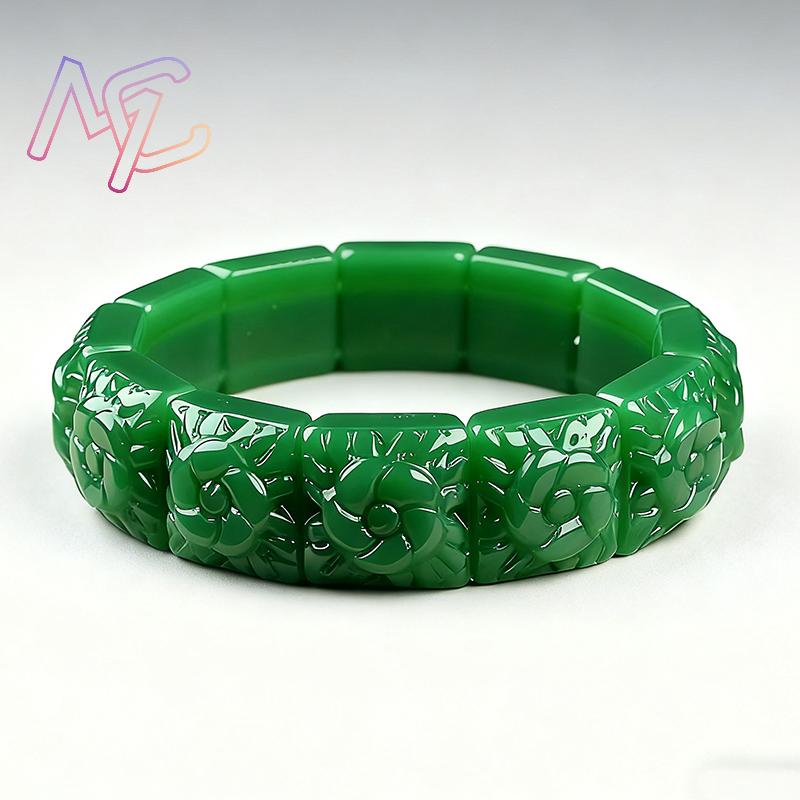 Real jade flor pulseira pulsei - Vintage Jewelry Collection avaliação e preço
