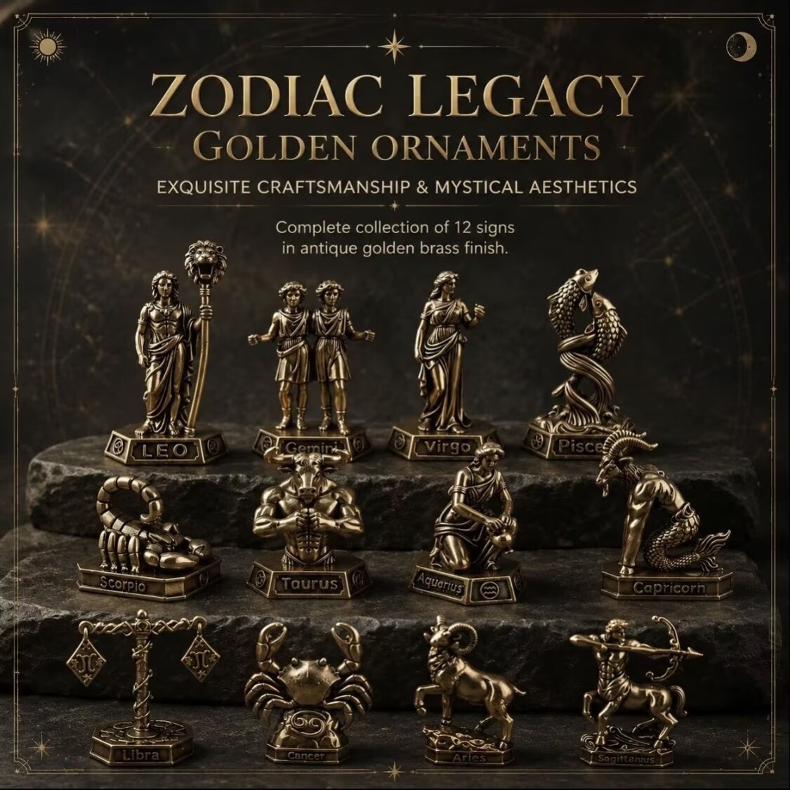 Ornamentos de Zodíaco em Latão - Vintage Collectible Furniture avaliação e preço